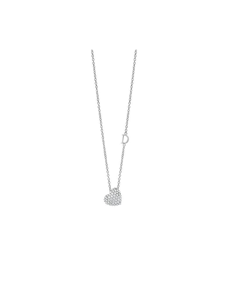 Collierino cuore in oro bianco e diamanti Damiani