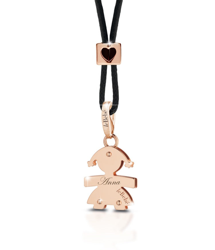 Ciondolo Cucciolo bimba oro rosa