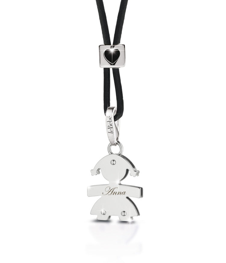 Ciondolo Cucciolo bimba oro bianco