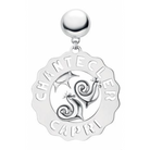 Mono Orecchino grande Galli e sole in argento