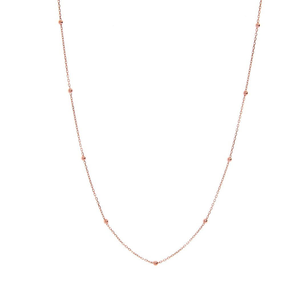 Catena Pallinata 80 Cm. In Oro Rosa 9 Kt.
