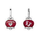 Orecchini Campanella in argento e smalto rosso perlato, con cornetti sul retro