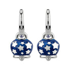 Orecchino campanella micro con stelline in argento e smalto blu perlato