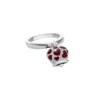 Anello Et Voilà campanella double face, in argento e smalto rosso, con cuori sul retro